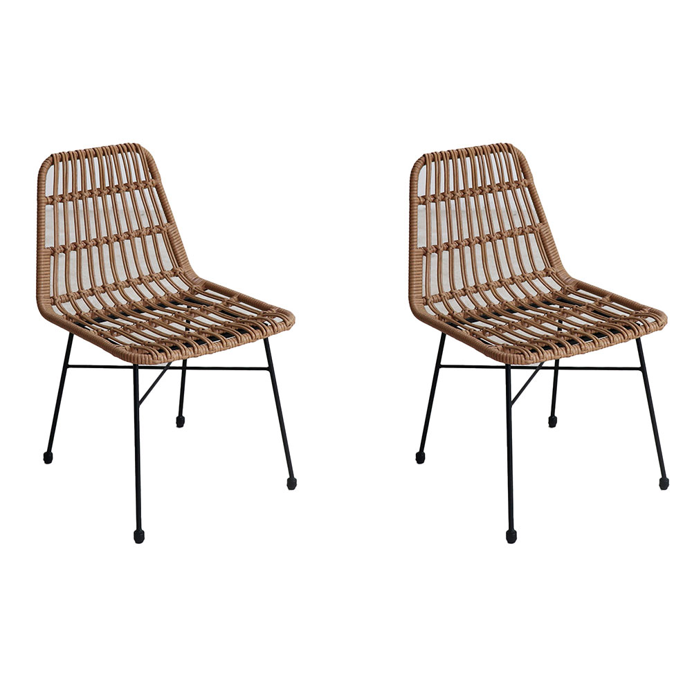 Conjunto com 2 Cadeiras Marmaris Rattan Natural