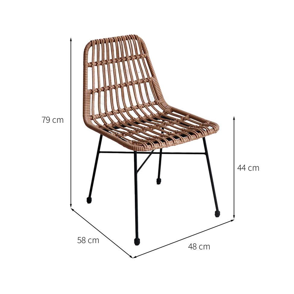 Conjunto com 2 Cadeiras Marmaris Rattan Natural