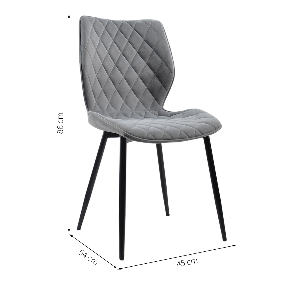 Conjunto com 2 Cadeiras Palmer Cinza