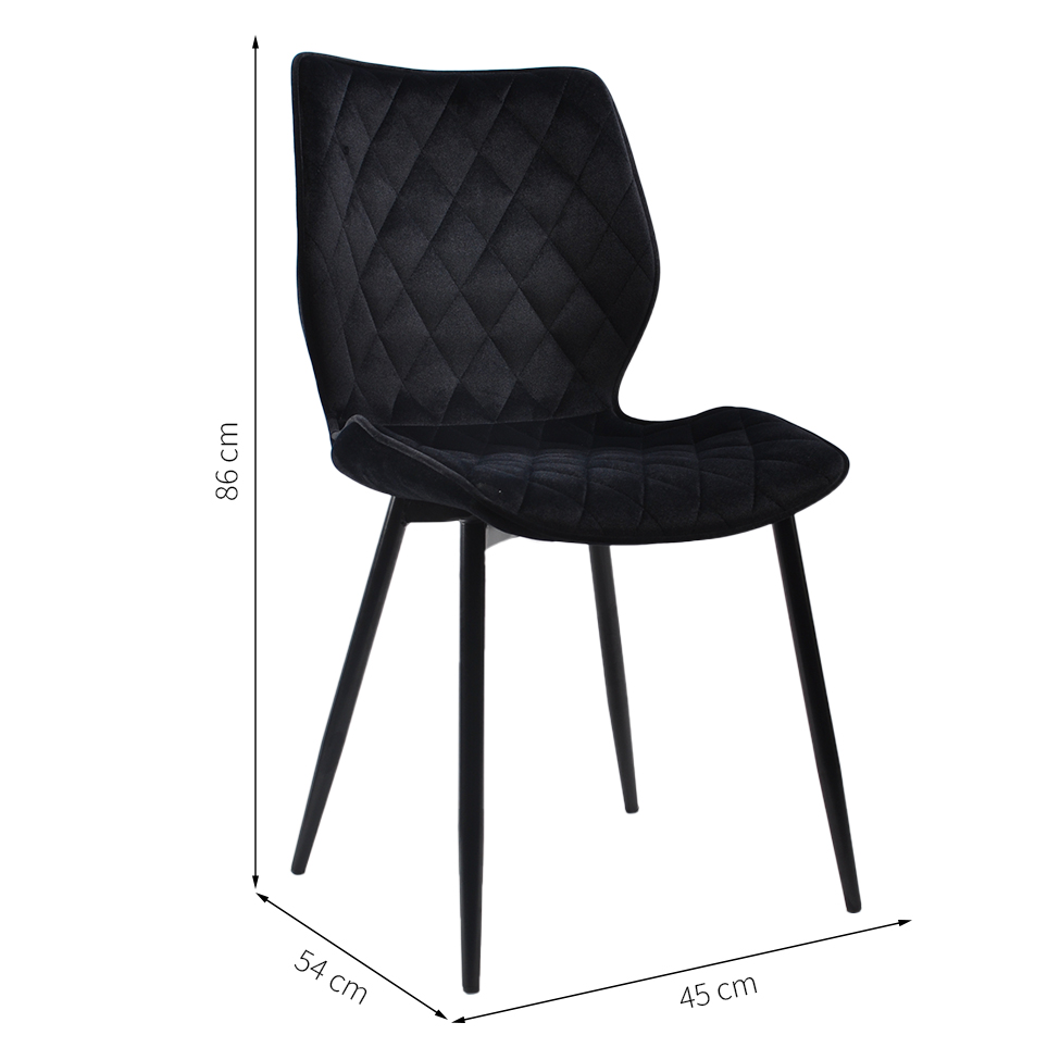 Conjunto com 2 Cadeiras Palmer Preto