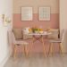 Conjunto com 2 Cadeiras Sindy Rosa Pernas Cromadas