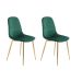 Conjunto com 2 Cadeiras Sindy Verde Pernas Cromadas
