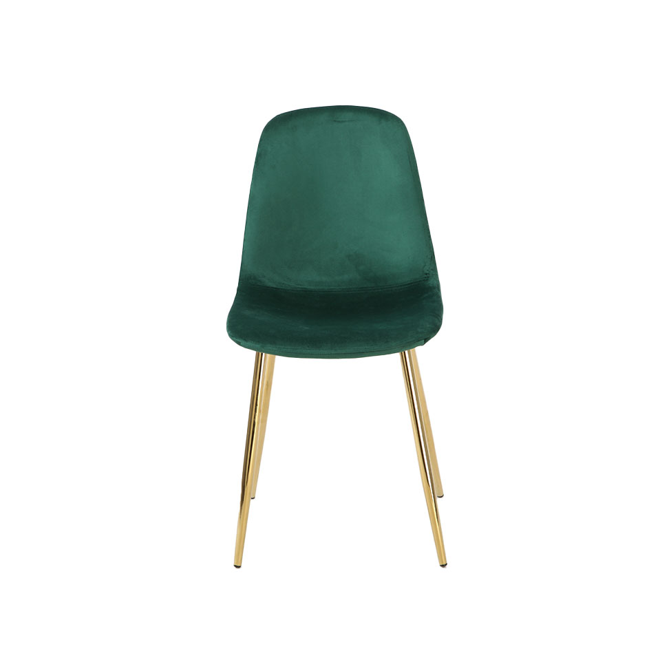 Conjunto com 2 Cadeiras Sindy Verde Pernas Cromadas