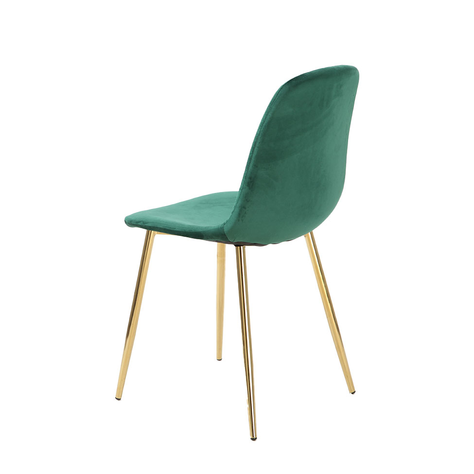 Conjunto com 2 Cadeiras Sindy Verde Pernas Cromadas
