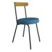 Conjunto com 2 Cadeiras Spot Linho Azul e Preto