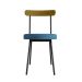 Conjunto com 2 Cadeiras Spot Linho Azul e Preto