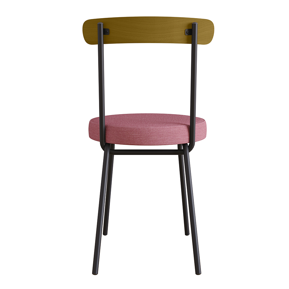 Conjunto com 2 Cadeiras Spot Linho Rosa e Preto