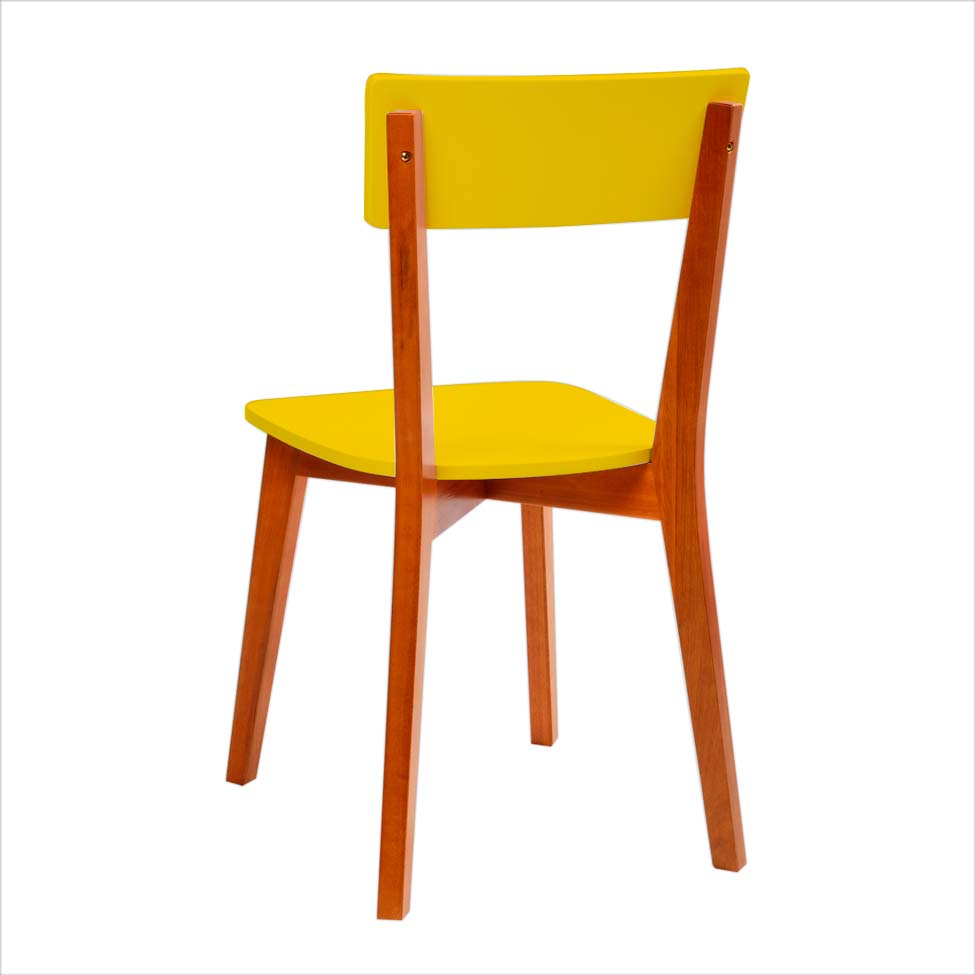 Conjunto com 2 Cadeiras Tóquio Castanho e Amarela