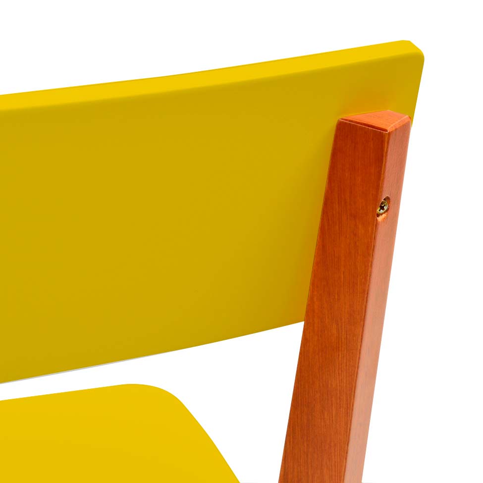 Conjunto com 2 Cadeiras Tóquio Castanho e Amarela