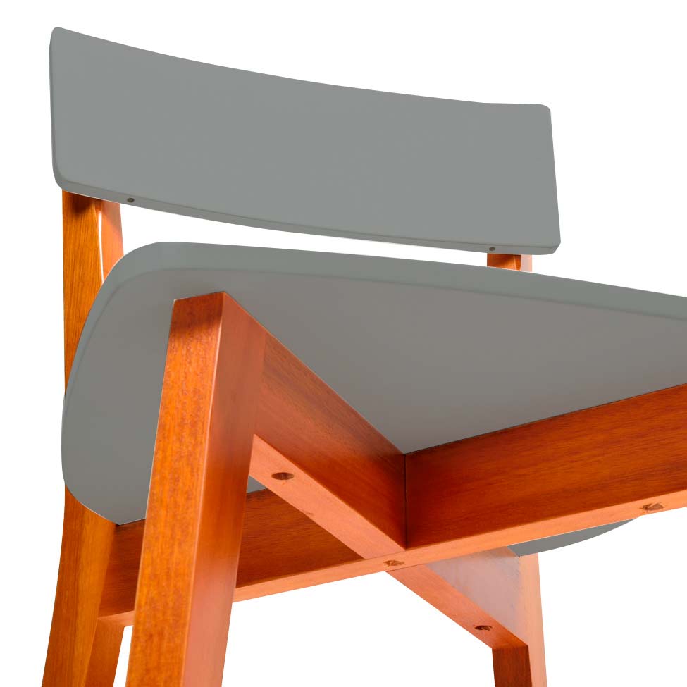 Conjunto com 2 Cadeiras Tóquio Castanho e Cinza