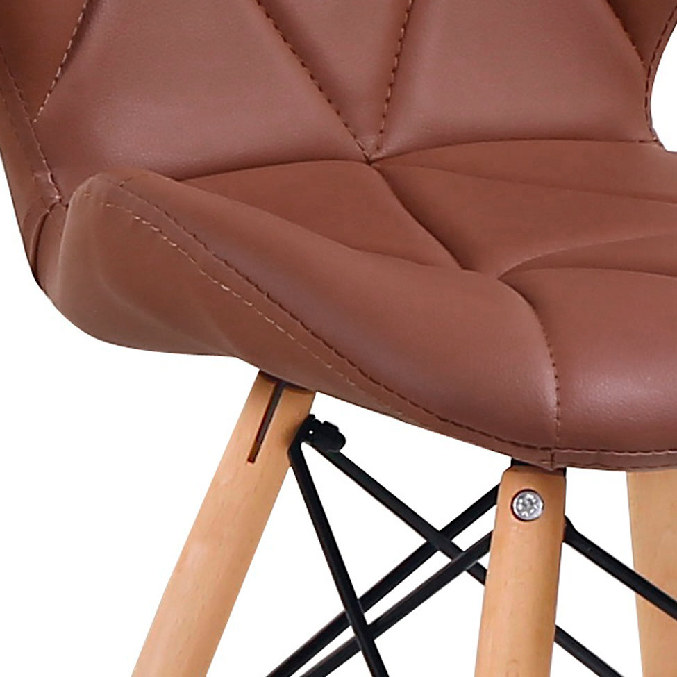 Conjunto com 2 Cadeiras Tulipa Eiffel Marrom Whisky