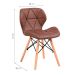 Conjunto com 2 Cadeiras Tulipa Eiffel Marrom Whisky
