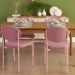 Conjunto com 2 Cadeiras de Cozinha Bella Sarja Rosa