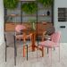 Conjunto com 2 Cadeiras de Cozinha Bella Sarja Rosa