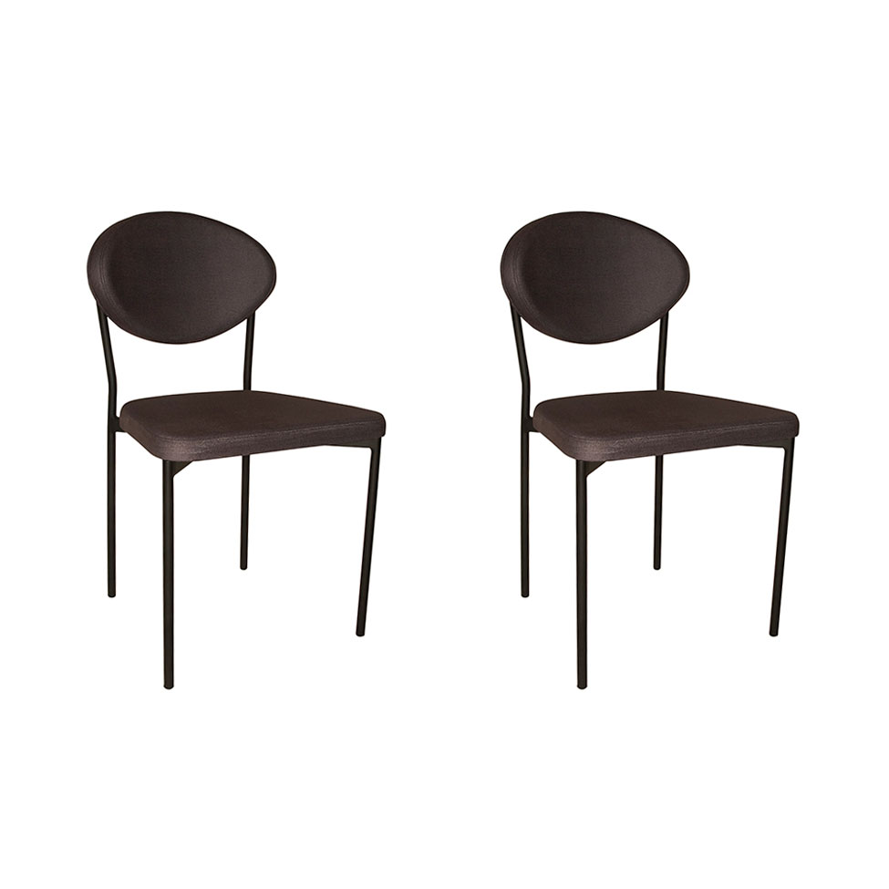Conjunto com 2 Cadeiras de Cozinha Bella Veludo Grafite
