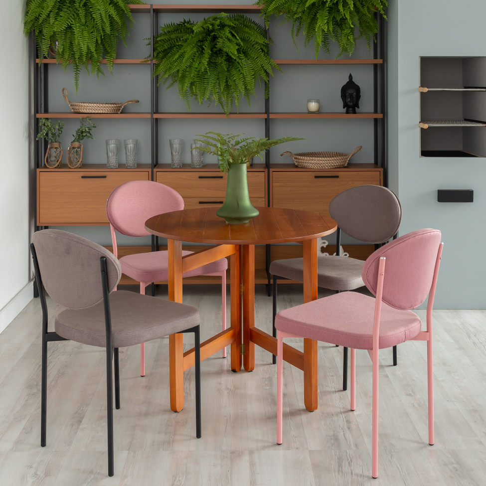 Conjunto com 2 Cadeiras de Cozinha Bella Veludo Grafite