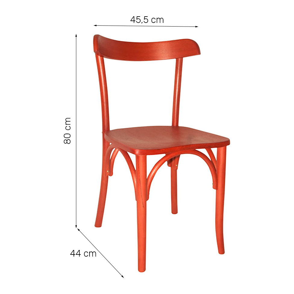 Conjunto com 2 Cadeiras de Cozinha Laura Vermelho