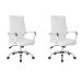 Conjunto com 2 Cadeiras de Escritório Diretor Giratórias Cleaner Branco