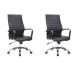 Conjunto com 2 Cadeiras de Escritório Diretor Giratórias Cleaner Preto
