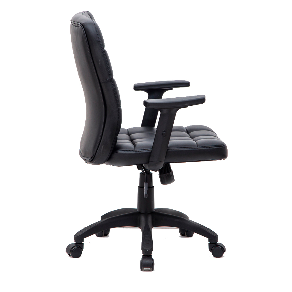 Conjunto com 2 Cadeiras de Escritório Diretor Giratórias Fitz com Braços Ajustáveis Preto