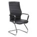 Conjunto com 2 Cadeiras de Escritório Interlocutor Fixas Cleaner Preto