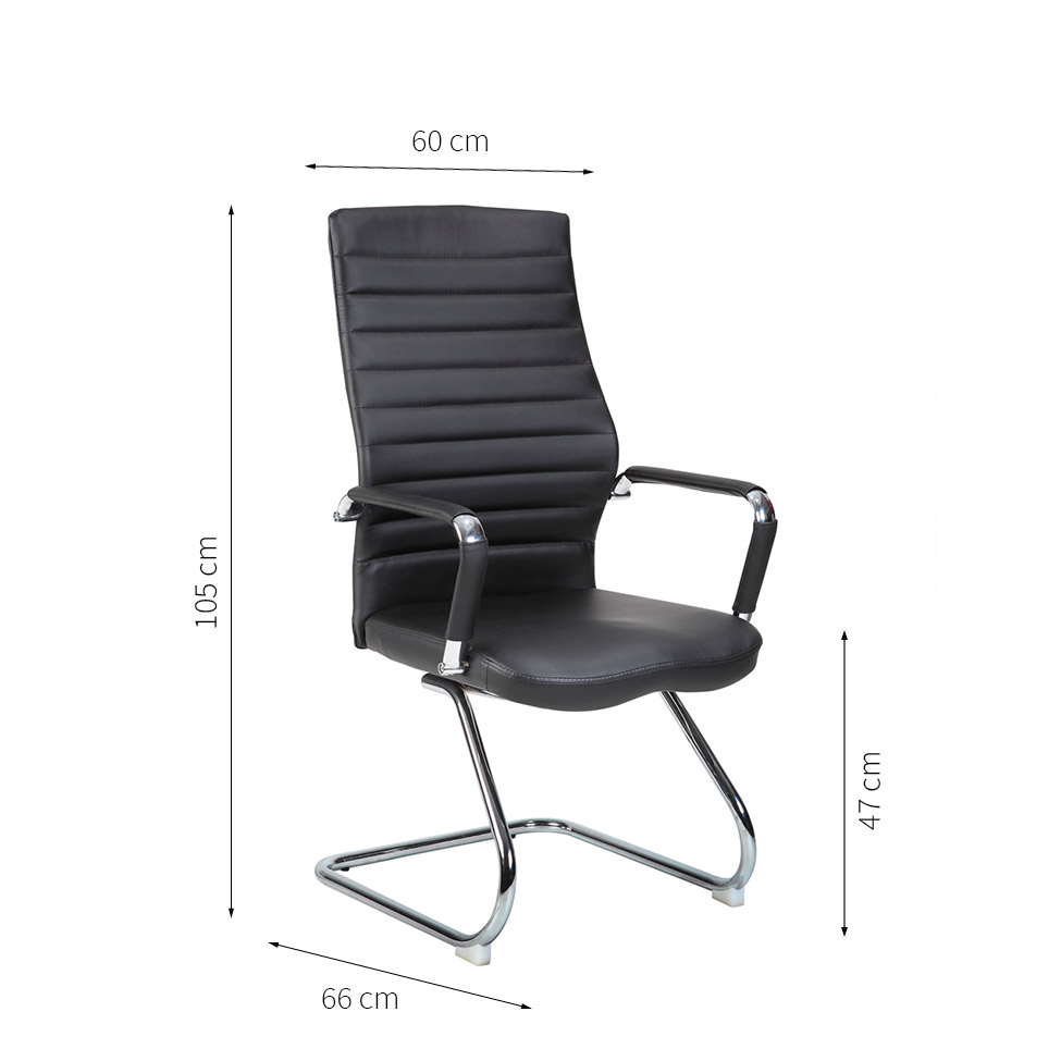 Conjunto com 2 Cadeiras de Escritório Interlocutor Fixas Cleaner Preto