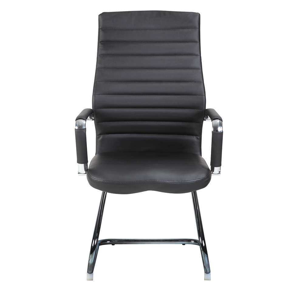 Conjunto com 2 Cadeiras de Escritório Interlocutor Fixas Cleaner Preto