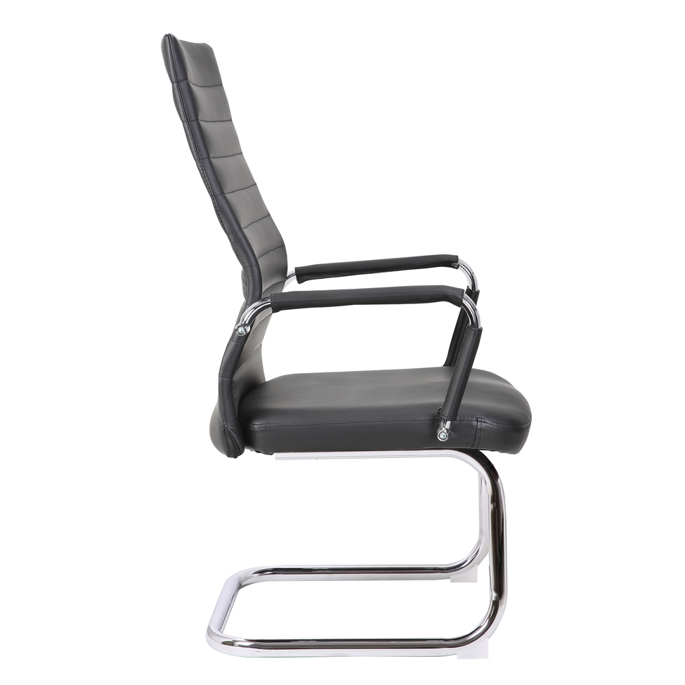 Conjunto com 2 Cadeiras de Escritório Interlocutor Fixas Cleaner Preto