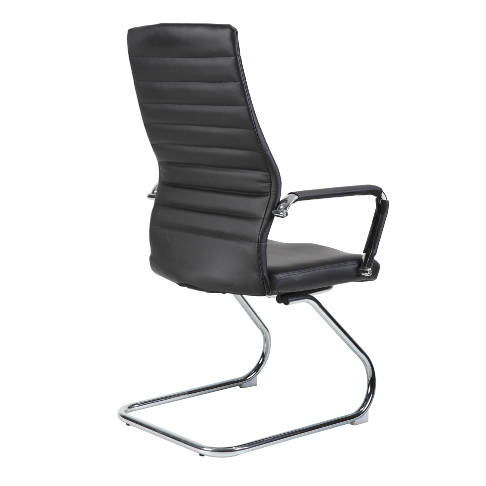 Conjunto com 2 Cadeiras de Escritório Interlocutor Fixas Cleaner Preto