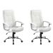 Conjunto com 2 Cadeiras de Escritório Presidente Giratórias Office Plus Branco