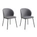 Conjunto com 2 Cadeiras de Jantar Lucy  Cinza