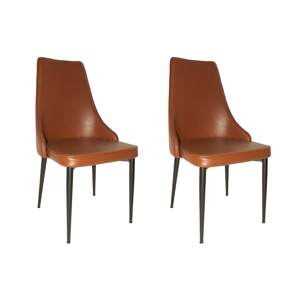 Conjunto com 2 Cadeiras de Jantar Narah Marrom