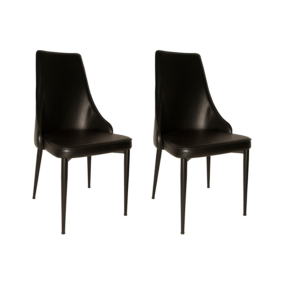 Conjunto com 2 Cadeiras de Jantar Narah Preto