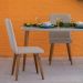 Conjunto com 2 Cadeiras de Jantar Studio Bege Claro e Amêndoa