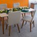 Conjunto com 2 Cadeiras de Jantar Studio Bege Claro e Amêndoa