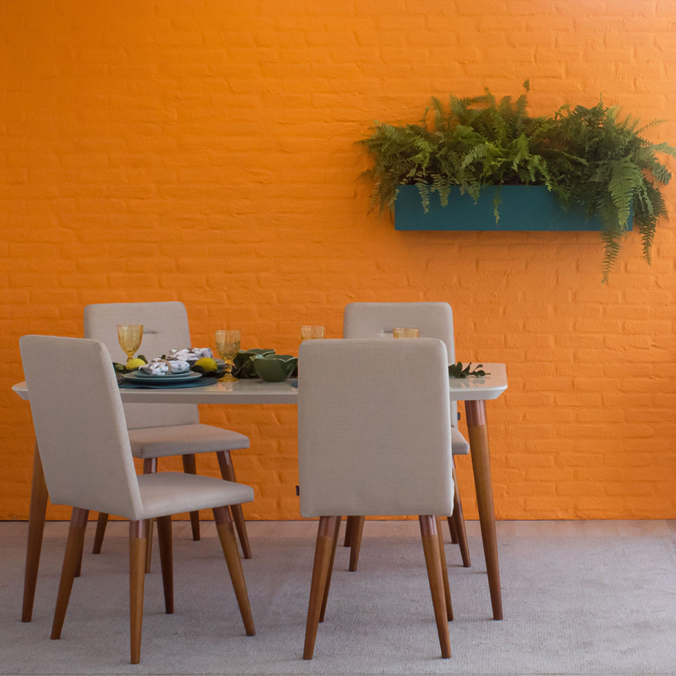 Conjunto com 2 Cadeiras de Jantar Studio Bege Claro e Amêndoa