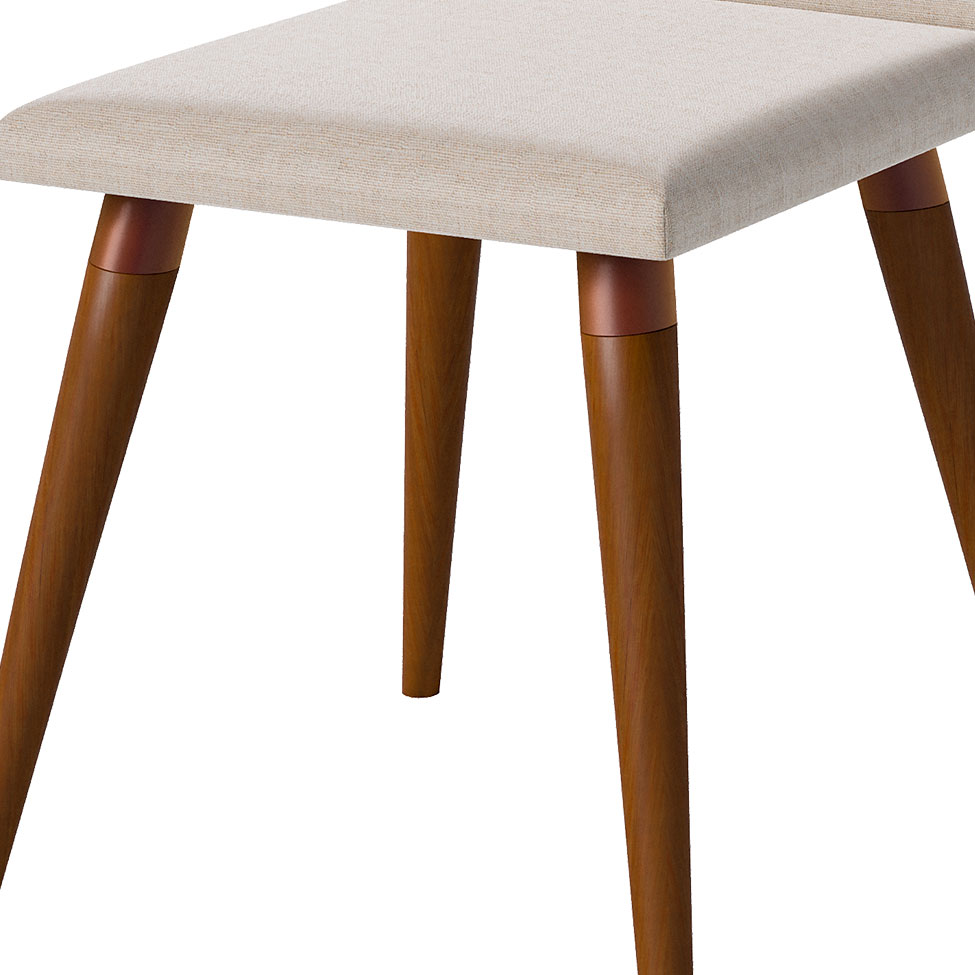 Conjunto com 2 Cadeiras de Jantar Studio Bege Claro e Amêndoa