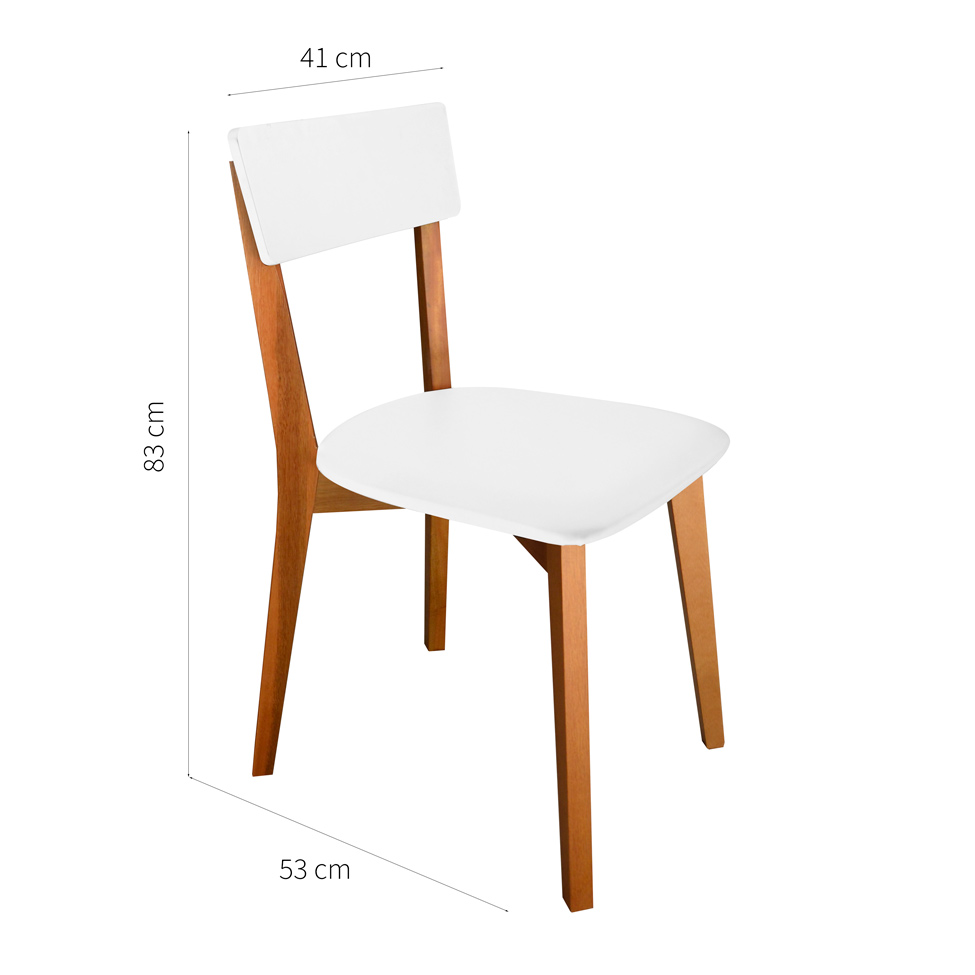Conjunto com 2 Cadeiras de Jantar Tóquio Castanho e Branco
