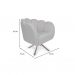Conjunto com 2 Poltronas Ariel Giratória Linho Creme e Champagne