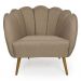 Conjunto com 2 Poltronas Ariel Linho Bege e Dourado