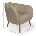 Conjunto com 2 Poltronas Ariel Linho Bege e Dourado