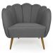 Conjunto com 2 Poltronas Ariel Linho Cinza e Dourado