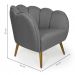 Conjunto com 2 Poltronas Ariel Linho Cinza e Dourado
