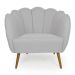 Conjunto com 2 Poltronas Ariel Linho Creme e Dourado
