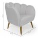 Conjunto com 2 Poltronas Ariel Linho Creme e Dourado