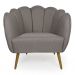 Conjunto com 2 Poltronas Ariel Linho Fendi e Dourado