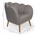 Conjunto com 2 Poltronas Ariel Linho Fendi e Dourado