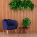 Conjunto com 2 Poltronas Ariel Suede Azul Marinho e Dourado