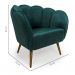 Conjunto com 2 Poltronas Ariel Suede Esmeralda e Dourado