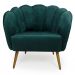 Conjunto com 2 Poltronas Ariel Suede Esmeralda e Dourado